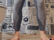 Horny and Desperately Wetting Gray Spandex 16/16