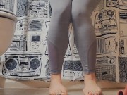 Horny and Desperately Wetting Gray Spandex 2/16