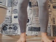 Horny and Desperately Wetting Gray Spandex 3/16