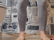 Horny and Desperately Wetting Gray Spandex 4/16