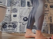 Horny and Desperately Wetting Gray Spandex 5/16