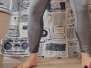 Horny and Desperately Wetting Gray Spandex 7/16