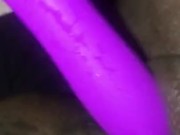 Ebony teen plays with fat wet pussy and cums!