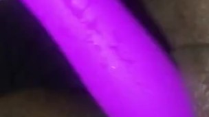Ebony teen plays with fat wet pussy and cums!