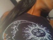 Hot ebony playing with tits