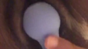 Wet ebony playing with pussy.