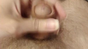 Playing with soft cock