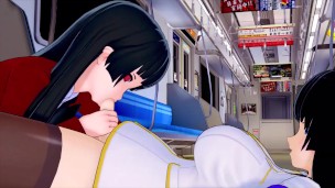 SENRAN KAGURA （FUTA）IKARUGA X　Kakegurui Yumeko　(3D HENTAI)