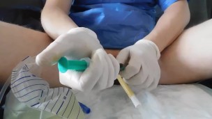 taking out the catheter 28FR