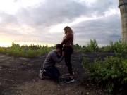 Публично трахнула своего мальчика на крыше заброшки 4/16