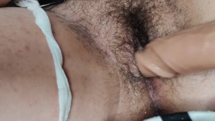 CHUBBY GIRLFRIEND SQUIRTS HAIRY PUSSY GAPE FOR YOU
