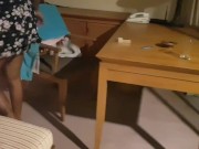 Hot Latina on a Hotel Balcony Flashing her Thick Booty and Pussy No Panties - Voyeur 7/16