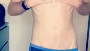 UK Lad in Shiny Lycra Speedo Shorts 