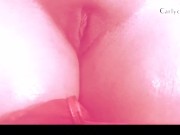 Carlycurvy rubs oil on thick thighs and plays with tight pussy!  9/16