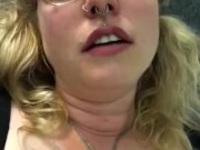 Blonde slut cums on her vibrator