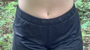 Stripping in the woods, and shaking my ass and titties for you
