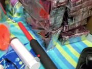 Our toy collection. Comment suggestions for what toys and how you want them used in our next video 13/16