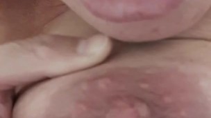 Nipple licking and squeezing