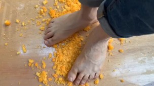 Crushing cheetos with my feet