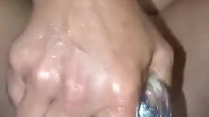 Sukie Rae got a new toy today and it makes her squirt all over the floor.