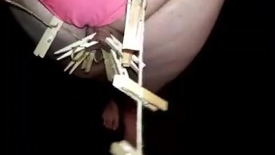 Attaching a TON of Clothes Pins and Ripping Them Off