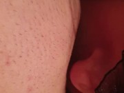 Slave eating my pussy blinded in caged for over a week