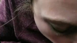 Heather sucking dick in the car