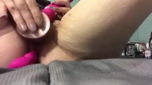Babe playing with pussy and ass