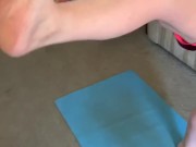 Kay practices some yoga 8/16