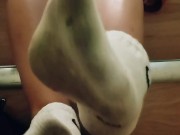 My stepsisters dirty socks I wore.. It smells like cheese! 4/16