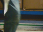 Risky wank behind the lads in warehouse 16/16