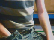 Risky wank behind the lads in warehouse 3/16