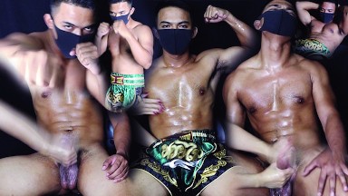 NEW HOT! BOXER STRAIGHT GUY CUMCONTROL AFTER WORK OUT CUM EXPLOSION 直男泰拳!被玩鸡吧射得很高 欢迎中国观众