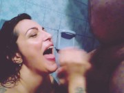 Cecile Pleasure está en la ducha y lo hace acabar en su cara y boca- PORN ART 14/16