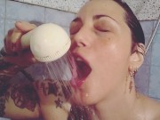 Cecile Pleasure está en la ducha y lo hace acabar en su cara y boca- PORN ART 4/16