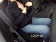 Innocent girl masturbation in Uber, public play with pussy 2/16