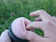 FLESHLIGHT VIBRO MAN MASTURBATNG OUTDOOR