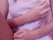 busty teen smacking tits hard and whimpering