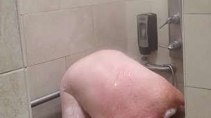 Trucker hubby taking shower 
