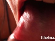 Close up blowjob with lot of cum. Amateur couple