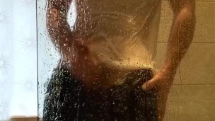 Wanking in the shower 