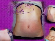 exciting belly punch for my lover for tricking me to pierce navel for hot her stomach burns in pain 3/16