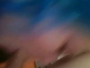 Blue haired slut takes face fuck hard deep throat 16/16