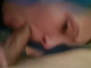 Blue haired slut takes face fuck hard deep throat 7/16