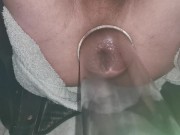Pumped asshole with vegetables inside make a nice gape