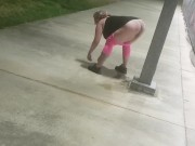 KittenJJ now on Onlyfans - I had to PEE... Late Night Golden Shower by the Tennis Courts 15/16