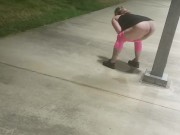 KittenJJ now on Onlyfans - I had to PEE... Late Night Golden Shower by the Tennis Courts 7/16