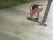 KittenJJ now on Onlyfans - I had to PEE... Late Night Golden Shower by the Tennis Courts 9/16