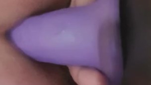 Trans girl riding her dildo