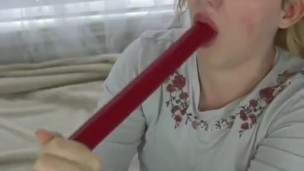 Girl pulls out 33inch dildo from her throat meme
